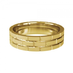 Patterned Designer Yellow Gold Wedding Ring - Toque